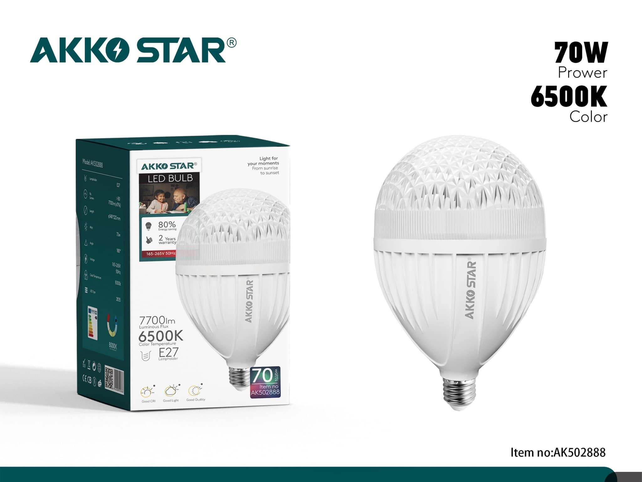 Лампа светодиодная AKKO STAR 70W E27 6500K (1x24)