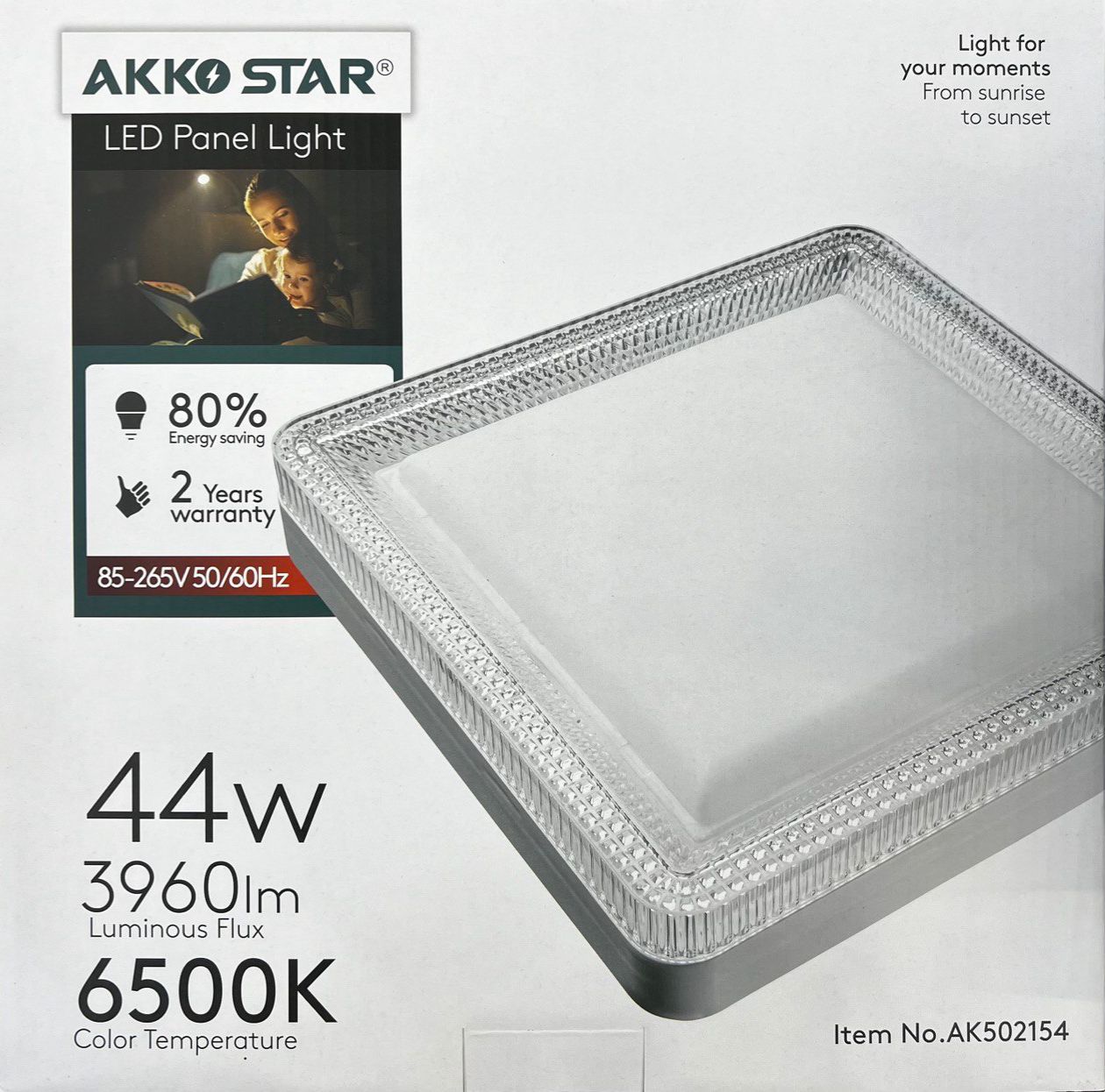 Светильник Квадратный AKKO STAR 44W 6500K (1x20) 