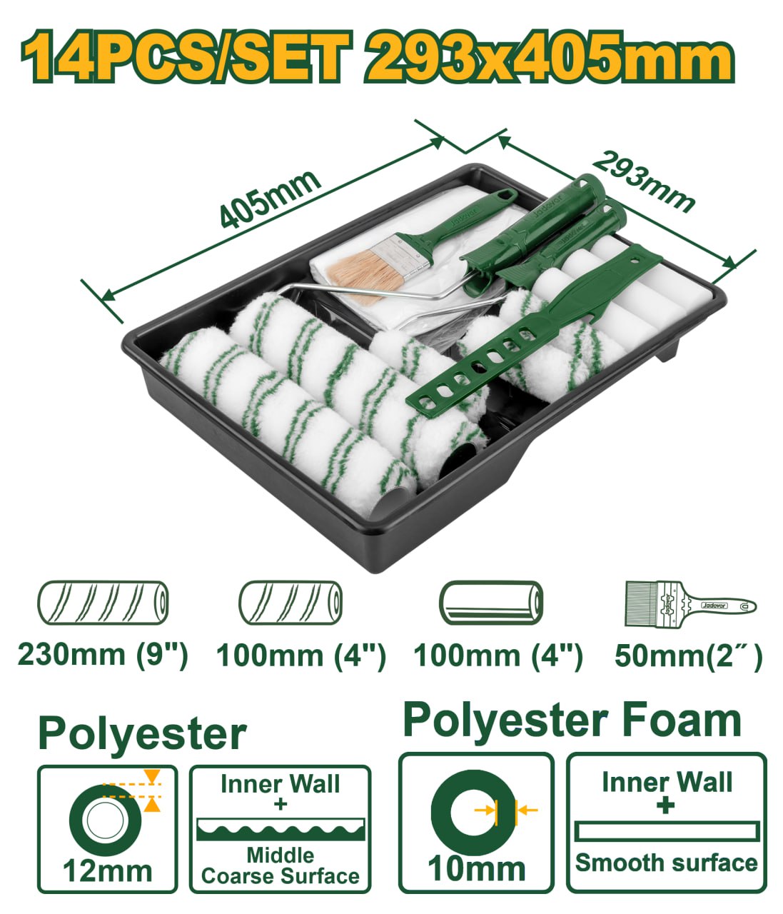 Набор малярный Jadever 14в1 (1x10)   |*