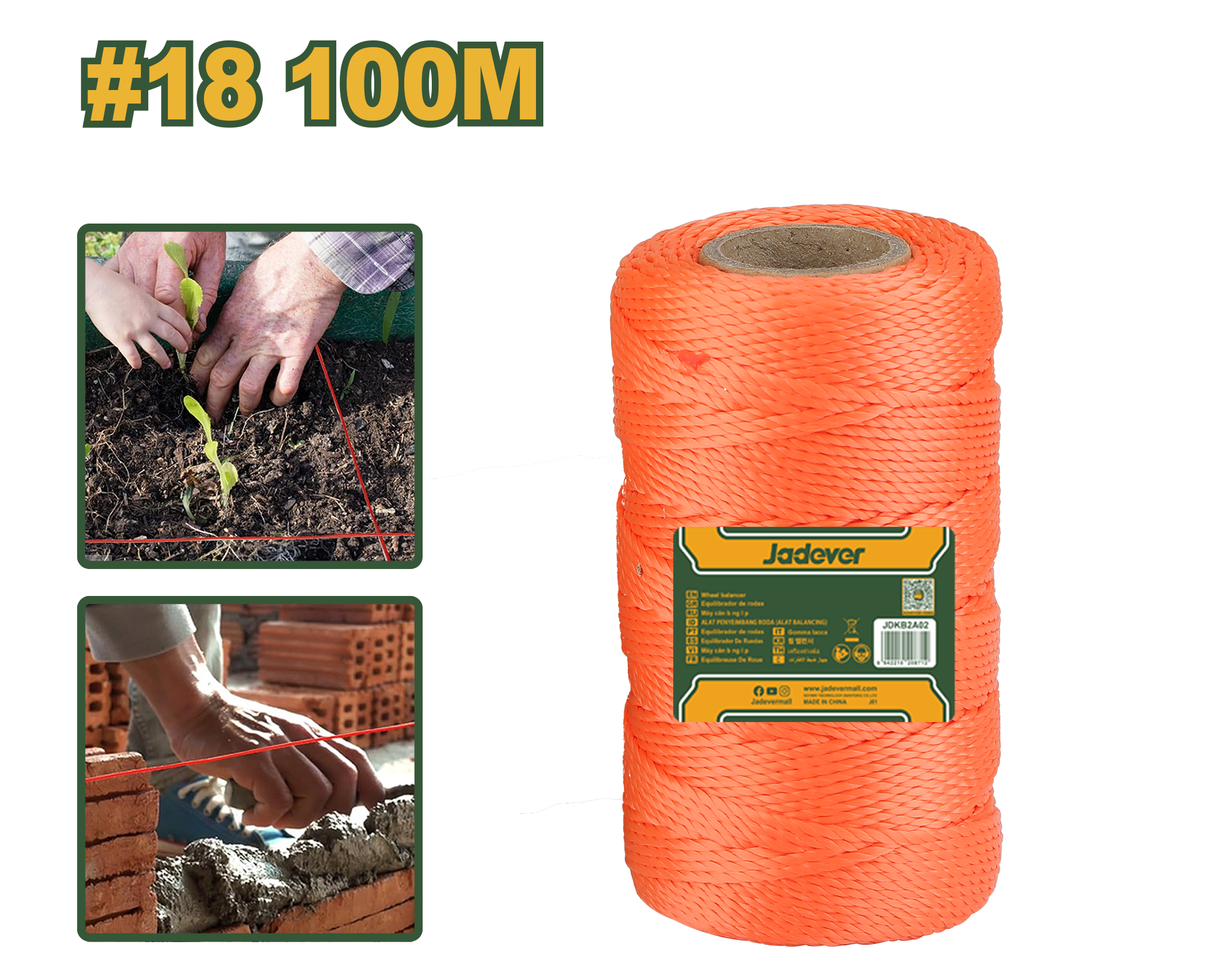 Шнур разметочный Jadever 100m (1х12)(1x144)  |*