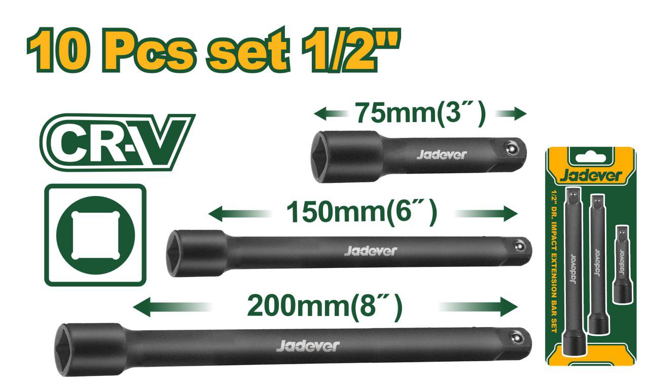 Набор удлинителей головок Jadever 3pcs 1/2 (1x20)  |*