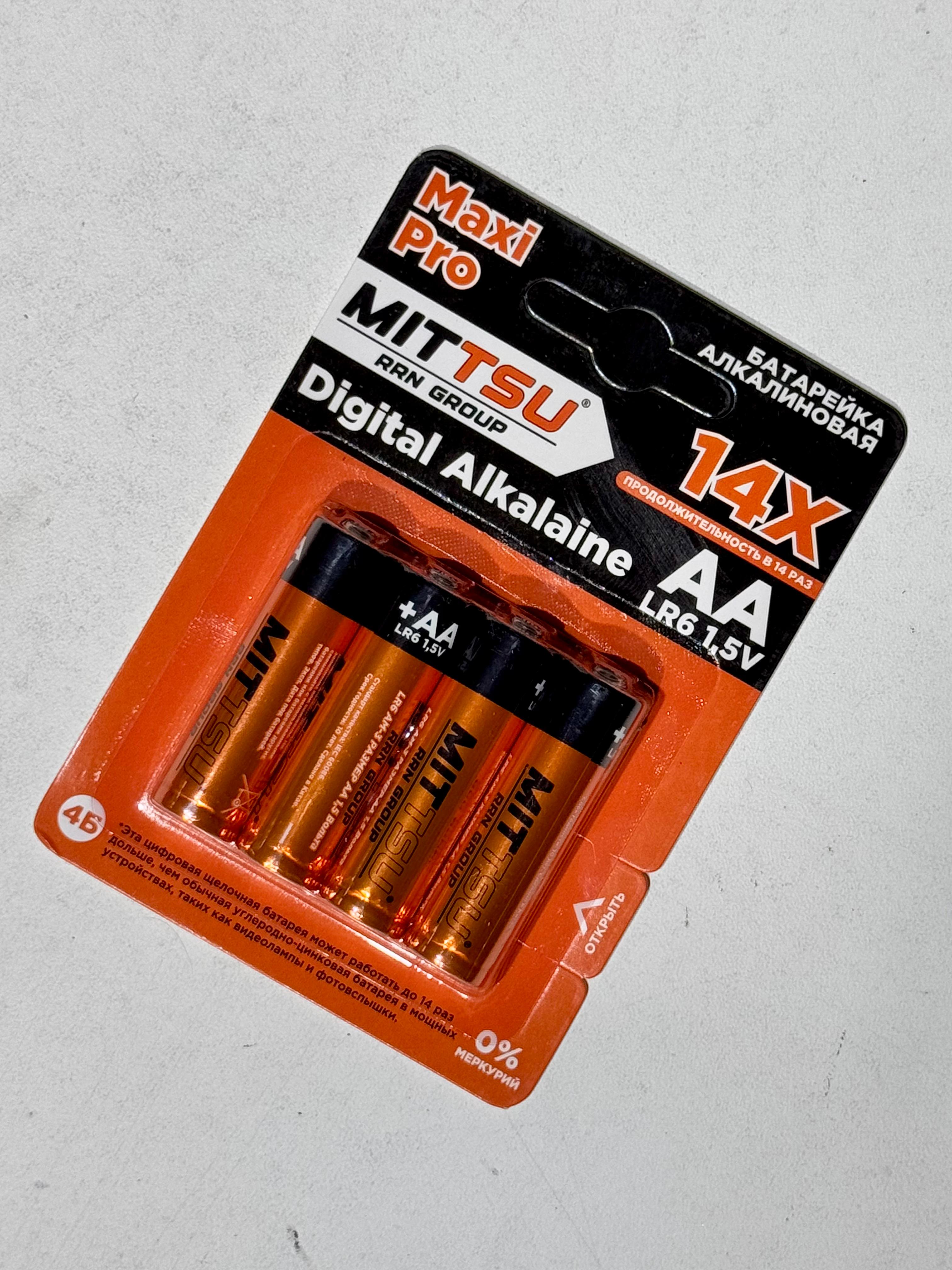 Батарейка алкалиновая AA LR6 1.5V 4шт MITTSU M6150 (1x48)