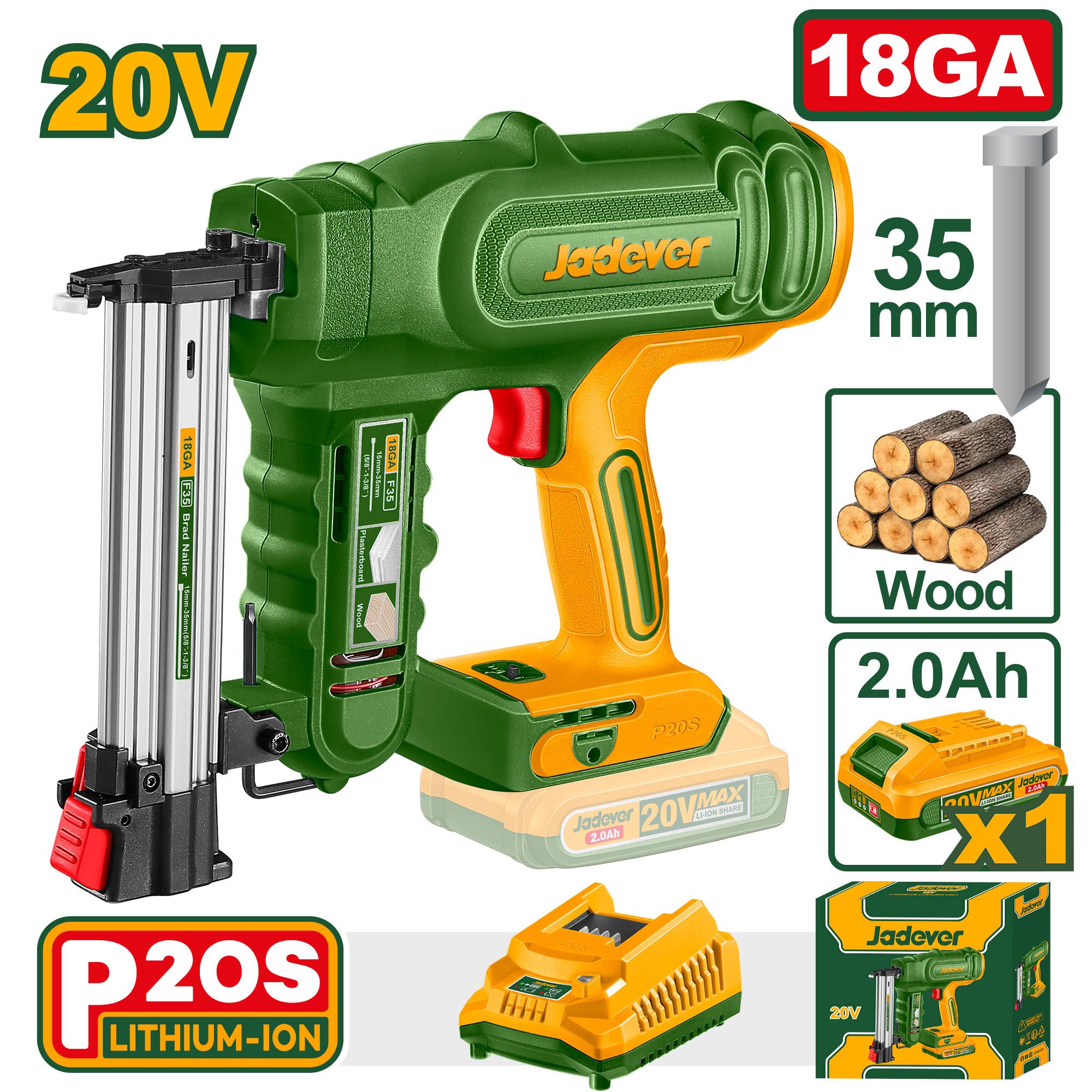 Нейлер Аккумуляторный Jadever 18GA 35mm 20V (1x4)  |*