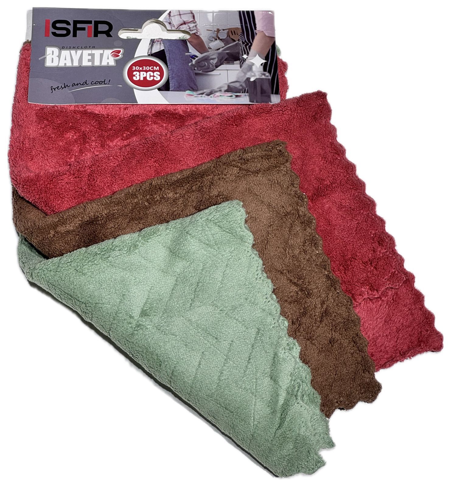 Тряпка (Набор из 3шт) 30х30см 1х12(1х360) 733-110