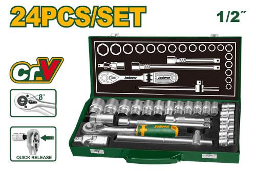 Набор головок в КЕЙСЕ Jadever 1/2 24pcs (1x4)  |*